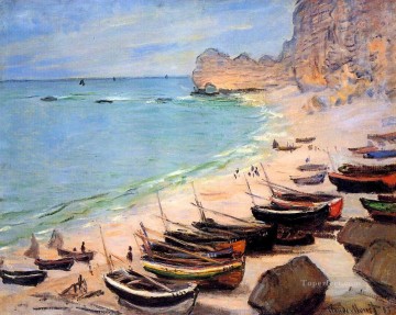 エトルタの浜辺のボート クロード・モネ Oil Paintings